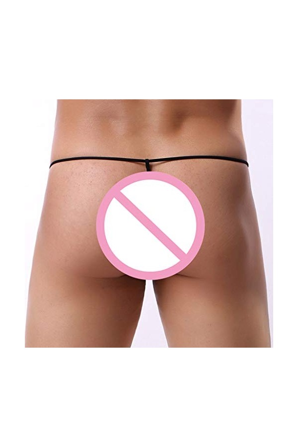 Générique Hommes Sexy Solide Couleur Respirant Taille Basse Tricoté Dentelle String String Briefs Costume Homme Sexy Hot