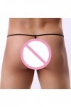 Générique Hommes Sexy Solide Couleur Respirant Taille Basse Tricoté Dentelle String String Briefs Costume Homme Sexy Hot