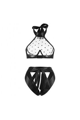 Générique Lingerie Sexy pour Femme Jeux de sous-vêtements Polyeste rWired Bedroom Lady String Rouge Black, XXL 