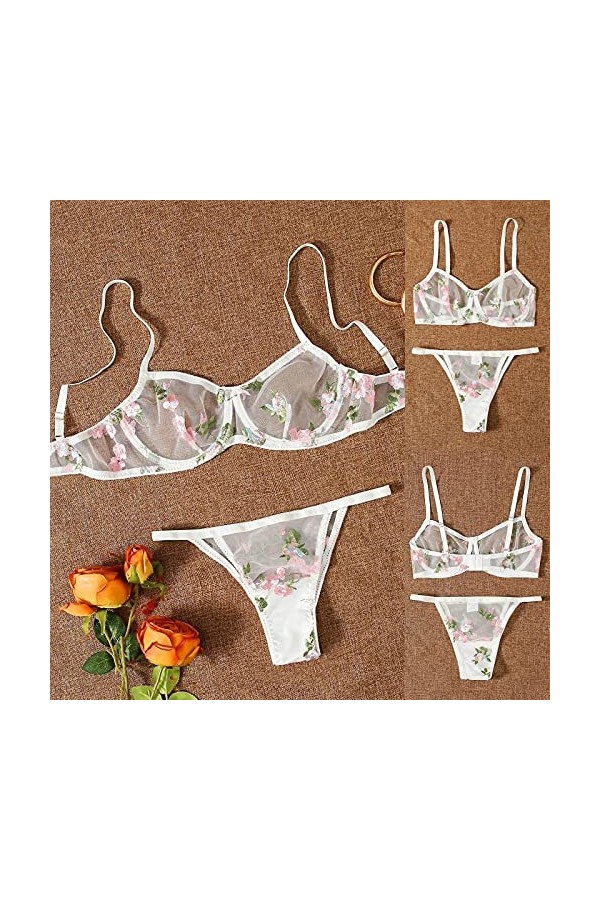 Générique sous-vêtements Polyester Deux pièces à la Maison Femme Ensemble Lingerie Sensuelle White, M 