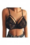 BIISDOST Lingerie sexy en dentelle pour femme - Bustier - Sous-vêtements sexy - Avec fente - Taille S, Noir , S