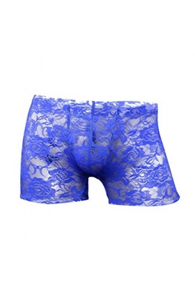 Lingerie Homme Sexy Hot Dentelle basse sexy transparente rose Boys sous-vêtements à mailles courtes taille des hommes sous-vê