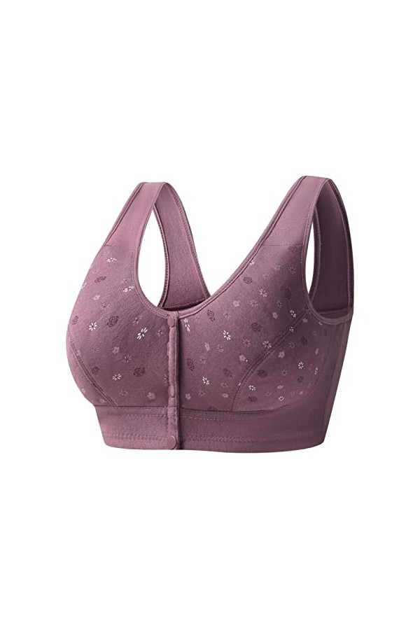 2023 Cadeaux dhiver Populaires Y22K Womens No Steel Ring Front Close Bra T Back Plus Size Soutien-Gorge sans Doublure sans C