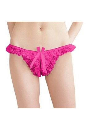 Culotte Femme Tanga String en Coton Slips Shorty Femmes Sexy Dentelle Slips évider Culotte Crochet à Lacets Culotte Tongs G S