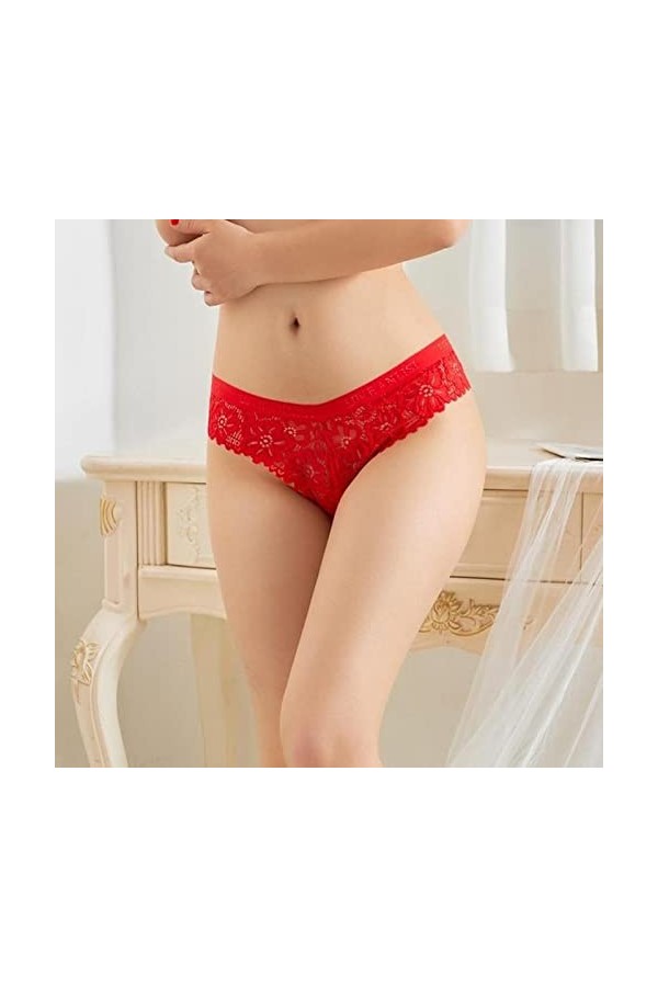 Générique Culotte sans Couture Femme Invisible Strings Dentelle Taille Haute Sensuelle Culotte Invisible sans Couture String 