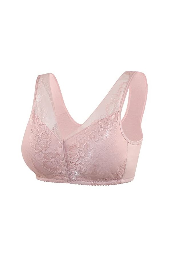 HANXIULIN Soutien-gorge pour femme en dentelle sans armatures - Soutien-gorge à armatures doux avec soutien-gorge brodé - Pus