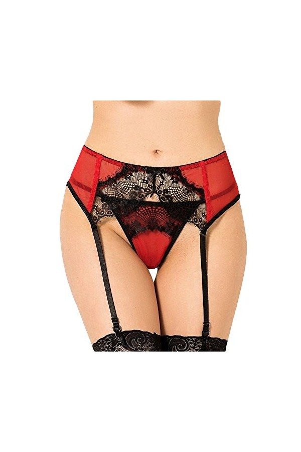 TDEOK Sous-vêtements sexy pour femme Grande taille Sous-vêtements de nuit La Lingerie, rouge, XXL