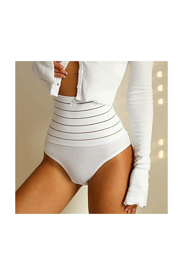 Jiabing Out Sexy Culotte Crochet pour Les Femmes Lace-up Dentelle Culottes Creuses sous-vêtements Culottes Et White, L 