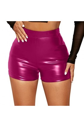Gefomuofe Boxer pour femme aspect mouillé en vinyle effet mouillé - Sous-vêtements érotiques - Aspect latex - Tanga - Slip po