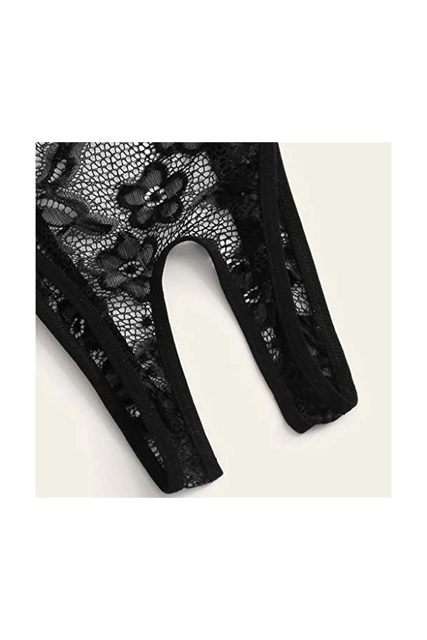 OBiQuzz Nounours Ouvert Sans Morsure Entrejambe Creux Sous-vêtements Femmes Dentelle Combinaison Combinaison Lingerie Femme C