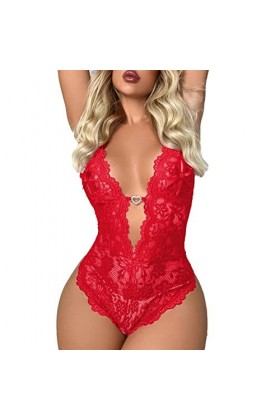 Chemise De Nuit Femme Sexy Hot Femmes Sexy Dentelle Polka Dot Mesh Soutien-Gorge Ensemble sous-Vêtements Érotiques Nuisette F
