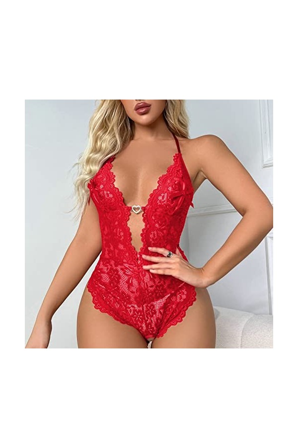 Chemise De Nuit Femme Sexy Hot Femmes Sexy Dentelle Polka Dot Mesh Soutien-Gorge Ensemble sous-Vêtements Érotiques Nuisette F
