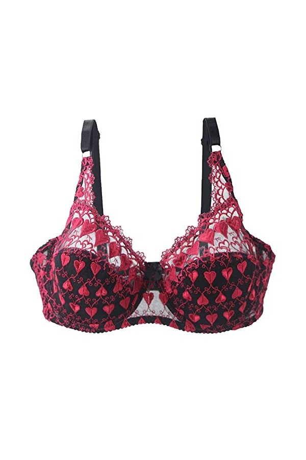CUTeFiorino Thorn Ensemble soutien-gorge sexy en dentelle pour femme, Bordeaux, 105D