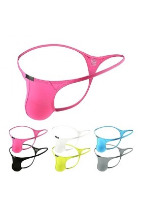 GilRu Strings pour Hommes Sexy Low Rise G String Briefs Bulge Pouch Underwear sous-vêtements sans Couture pour Hommes Yellow