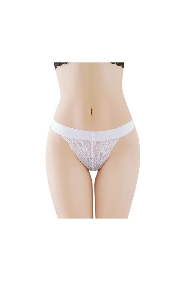 Culotte Femme Tanga String en Coton Slips Shorty Femmes Sexy Dentelle Slips évider Culotte Crochet à Lacets Culotte Tongs G S