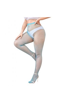 BIISDOST 120024401 Stage Performance Bottes sexy super courtes en maille stretch pour femme, bleu, XL