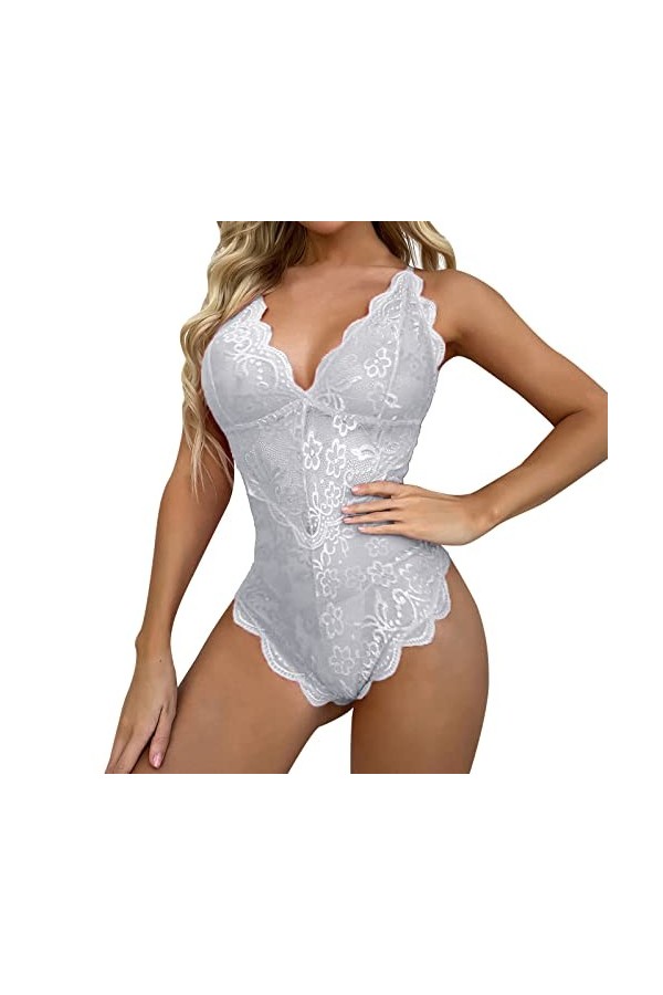 FGUUTYM Lingerie audacieuse - Jeu de rôle - Lingerie sexy - Pour femme - Rouge - Plaid - Lingerie sexy blanc, XXXL 