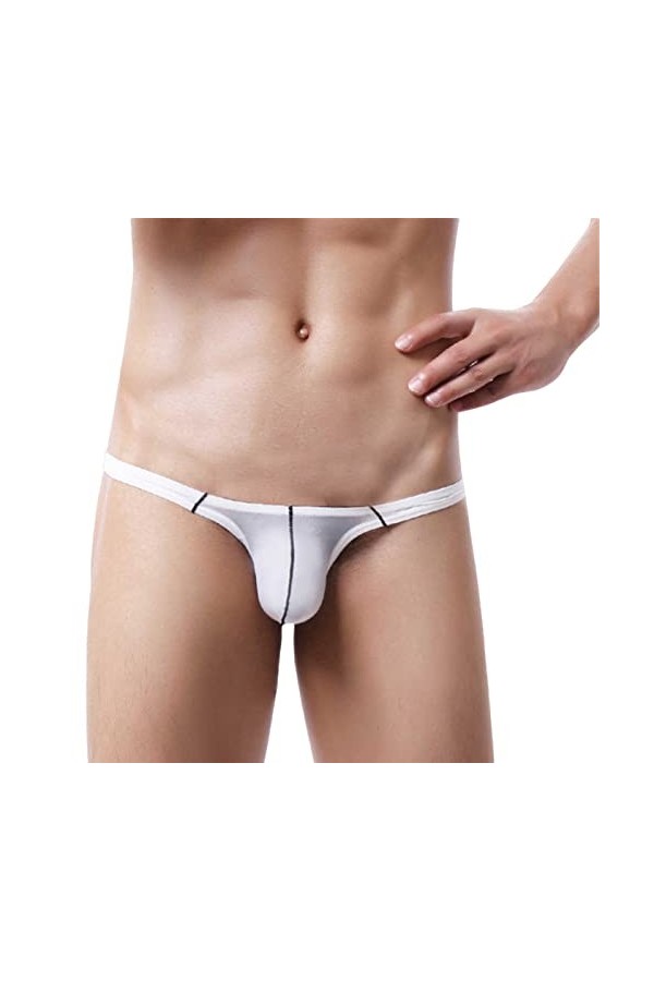 Lingerie Homme Sexy Hot Ice Silk Sous-vêtements pour hommes Taille basse Pantalon en forme de G Sexy Hip Lift Sous-vêtements 