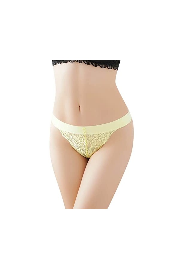 Culotte Femme Tanga String en Coton Slips Shorty Femmes Sexy Dentelle Slips évider Culotte Crochet à Lacets Culotte Tongs G S