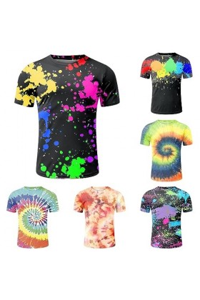 T-shirt basique à col rond pour homme avec dégradé de couleurs pour vêtements de football respirant à manches courtes et séch