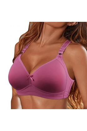 CreoQIJI Soutien-gorge doux et confortable pour femme - Sans anneau en acier, lilas, 115D