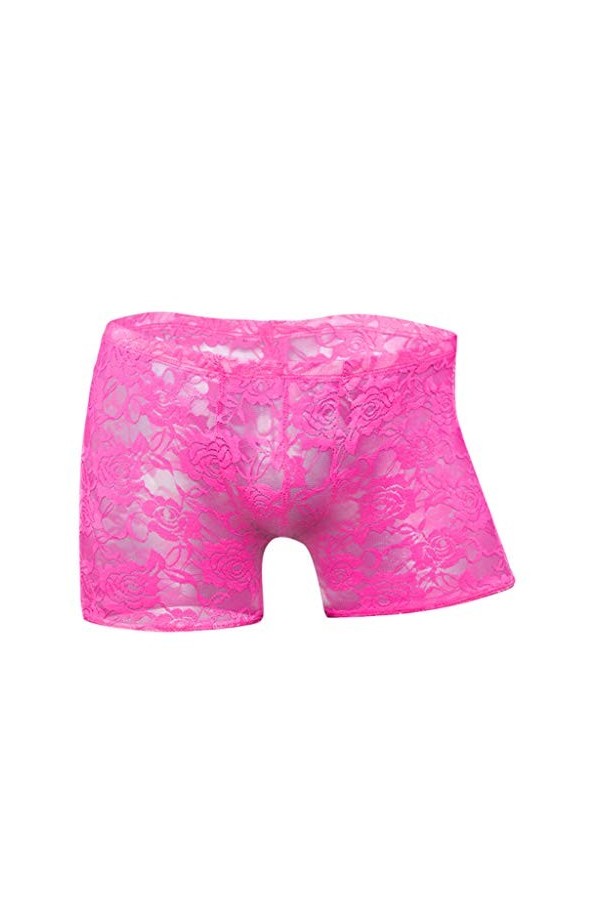 Lingerie Homme Sexy Hot Dentelle basse sexy transparente rose Boys sous-vêtements à mailles courtes taille des hommes sous-vê