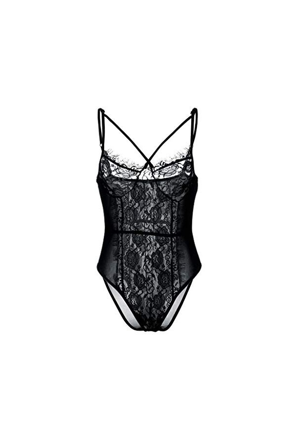 Y2.K Style Cadeaux Vêtement Body Sous-Vêtements Sexy Dentelle Femmes Lingerie Fil Sexy Sous Le Lit 2023, Noir , 3XL