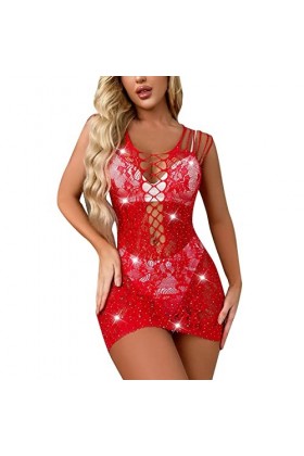 Générique Lingerie Sexy pour Femme Femmes Robe en résille Camisole Lingerie Chemises de Nuit Chemise Vêtements de Nuit Vêteme