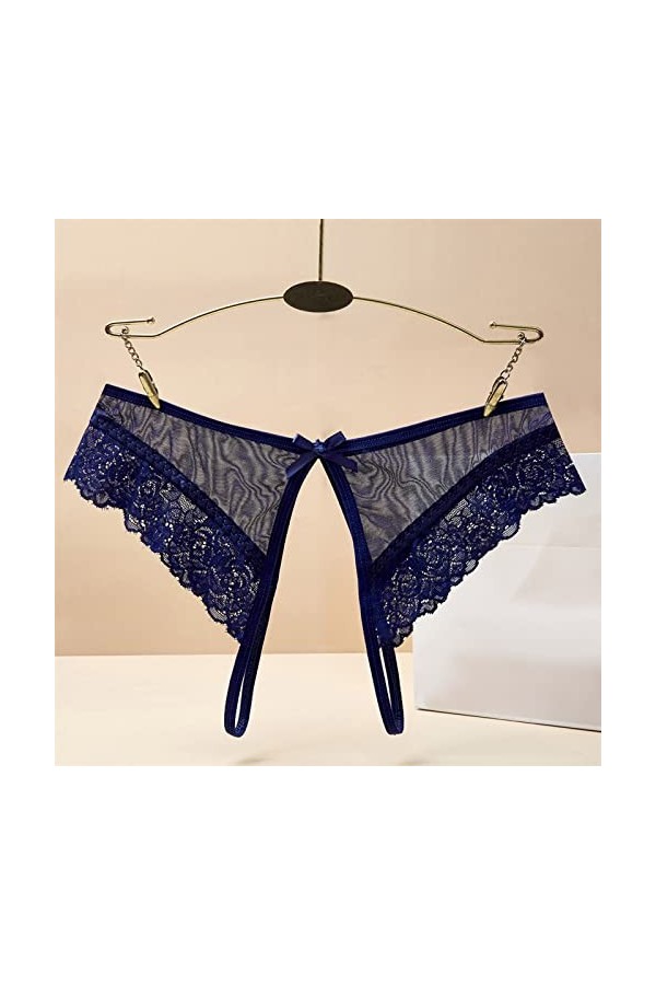 SRTUMEY Femmes Sexy Dentelle Slips éVider Culotte Crochet à Lacets Culotte Tongs G String Lingerie sous-VêTements Menstruelle