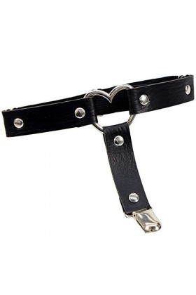 LUOFANG Ceinture de Jarretelles de Jambe danneau de Coeur de Femmes avec lanneau de Cuisse de Harnais dagrafe antidérapant