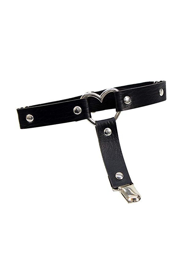 LUOFANG Ceinture de Jarretelles de Jambe danneau de Coeur de Femmes avec lanneau de Cuisse de Harnais dagrafe antidérapant