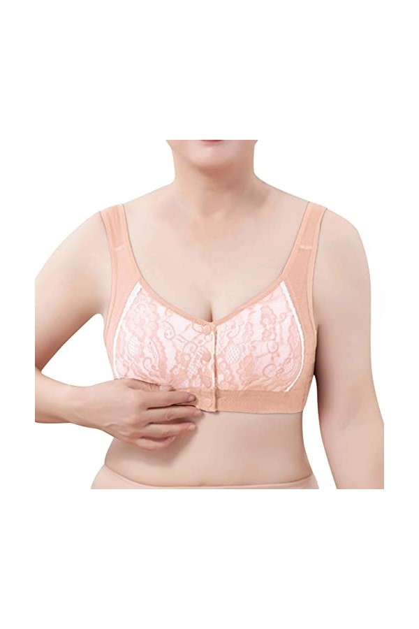 HANXIULIN Soutien-gorge en coton sans armatures doux à lavant - Maintien solide sans armatures - Soutien-gorge sans armature