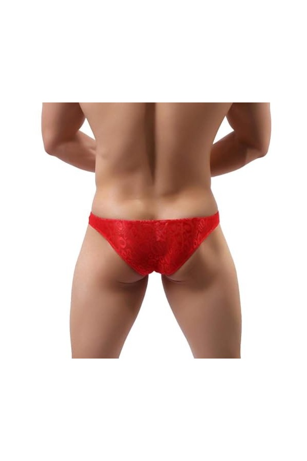 Générique sous-vêtements pour Hommes à la Mode Sexy Dentelle String t-Pantalon Maille Confortable Convexe Transparent Respira