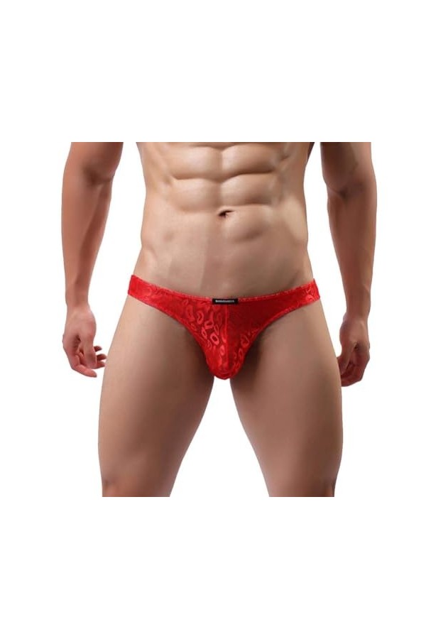 Générique sous-vêtements pour Hommes à la Mode Sexy Dentelle String t-Pantalon Maille Confortable Convexe Transparent Respira