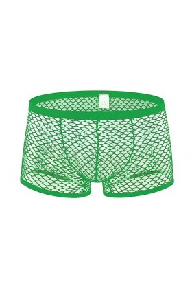 Générique Boxer en résille Transparent pour Hommes sous-vêtements Sexy Lingerie Short Butin Solide Grande Maille Sac Convexe 
