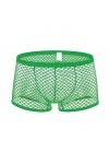 Générique Boxer en résille Transparent pour Hommes sous-vêtements Sexy Lingerie Short Butin Solide Grande Maille Sac Convexe 