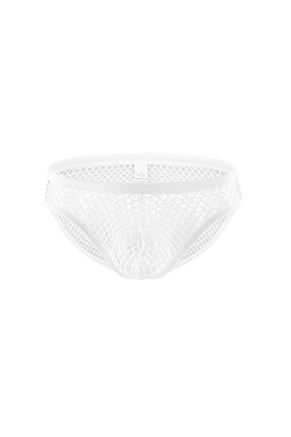 Générique sous-vêtements Transparents en résille pour Hommes Slip de Bikini Taille Basse Slip Transparent U Convexe Blanc,XX