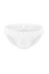 Générique sous-vêtements Transparents en résille pour Hommes Slip de Bikini Taille Basse Slip Transparent U Convexe Blanc,XX