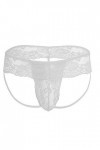 Générique Mens Panty Transparent Dentelle Garniture Sexy sous - vêtements Floral Mesh Sissy Dentelle Panty Transparent Bikini