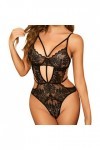 Lingerie Sexy Femme Coquine Hot See Through Nuit Body Grande Taille Élastique Mini Short Sexy Hot Clubwear Teddy Col En V Pro