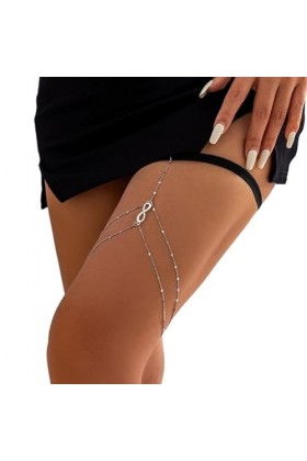 Ranuw Chaîne Cuisse Simple À Plusieurs Couches Chaîne Jambe Élastique Antidérapante Accessoires Jambe Boîte Nuit Bord Mer Dé