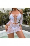 Lingerie Sexy Femme Coquine Hot Grande Taille Dentelle Porte Jarretelles Ensemble de Soutien-Gorge et de Culottes Sexy à Bret