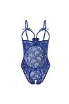 Nachtzeug Pyjama sexy sexy en dentelle pour femme, bleu, XXXL