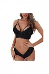 Ensemble de lingerie sexy pour femme - Soutien-gorge et culotte érotiques - 2 pièces - Soutien-gorge et culotte - Ensemble de