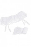 Dinnesis Ensemble de lingerie corsage pour femme - Bas porte-jarretelles + cuisses - Bas en dentelle - Ceinture - Jarretière 