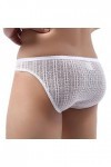 Slip de Bikini Sexy pour Homme sous-vêtement Culotte en Dentelle Taille Basse Sexy Homme Noir Et Blanc White, M 