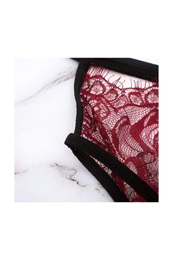 IKFIVQD Lingerie sexy en dentelle pour femme - Sous-vêtements de nuit - Sous-vêtements de nuit - Lingerie tendance - Pyjama s