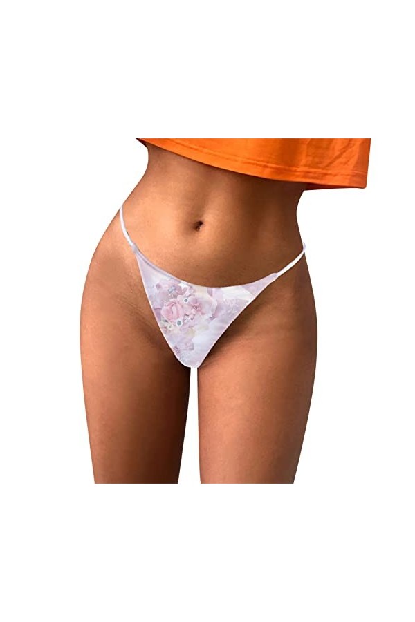 Générique String Ficelle pour Femme Hot Sexy G-String Ficelle Imprimé Culotte Invisible Culotte Sexy Chic Lingerie Tanga Nuis