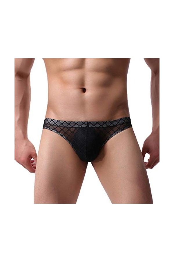 Générique Lingerie Homme Sexy Hot sous-vêtement Sexy en Dentelle Transparente pour Hommes Hommes Kimono Black, M 