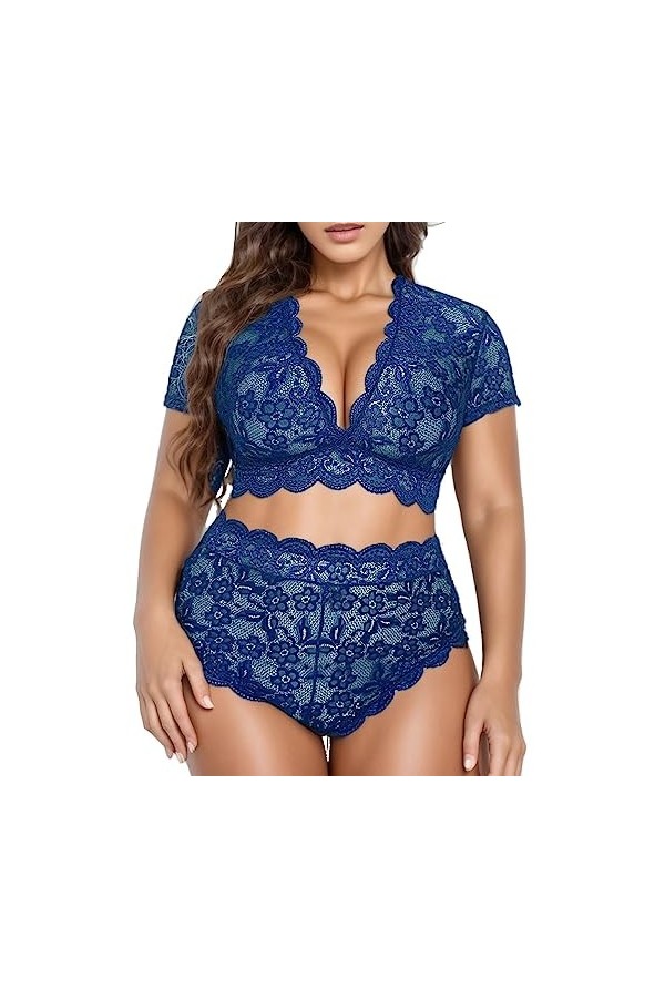 Lingerie Sexy Femme Coquine Hot Grande Taille Ensemble de Lingerie Grande Taille pour Femme Sexy Halter Choker Soutien-Gorge 